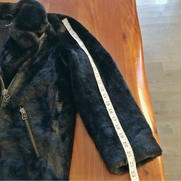 NWOT The Kooples Luxury Black Faux Fur Moto Bike Jacket Outerwear. Large. - Picture 14 of 16